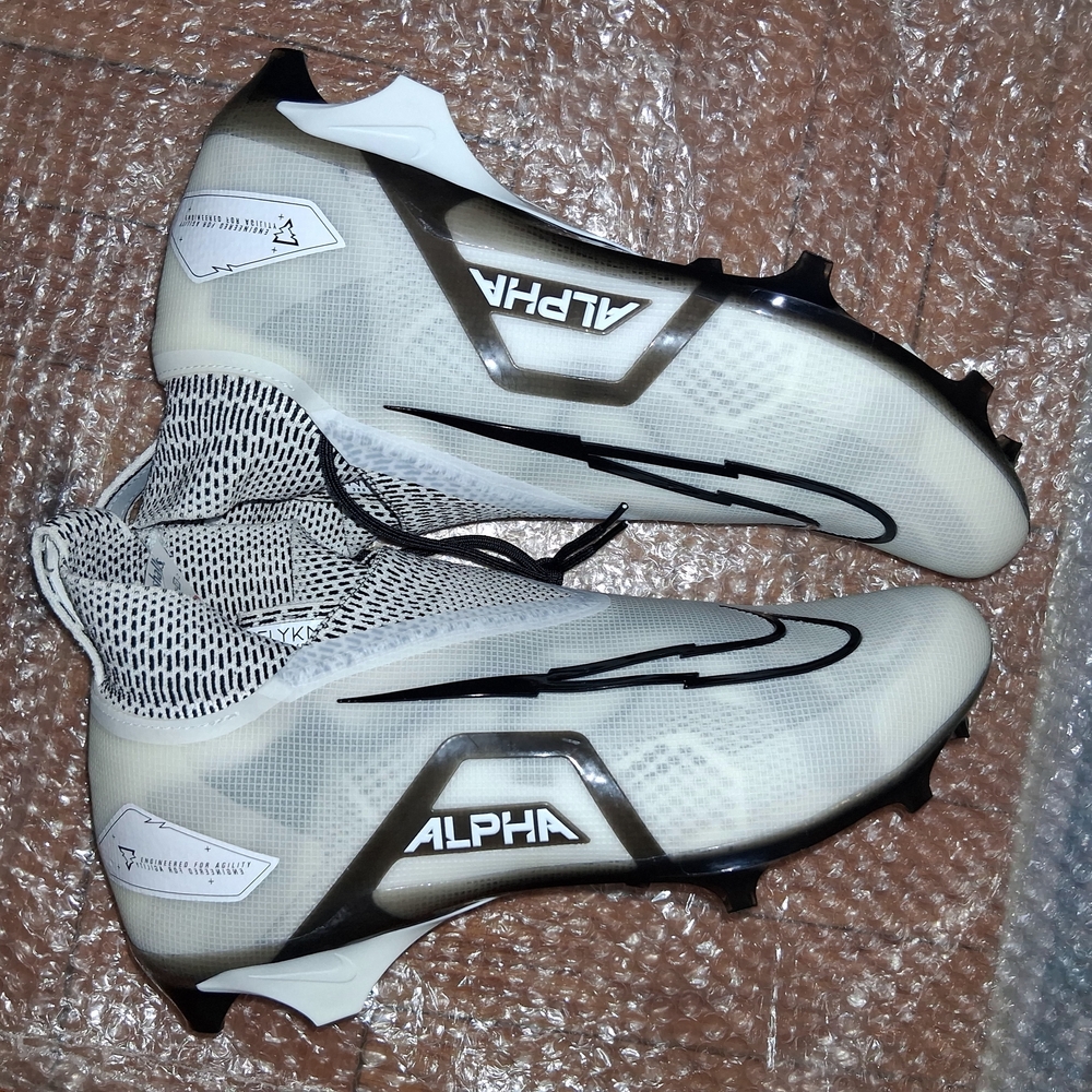 Men's NIKE White/Black Cleats